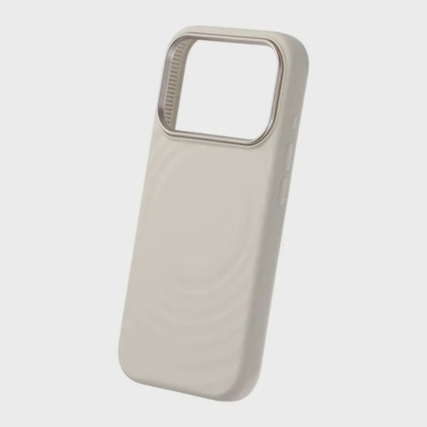 Beige Silicone Case with Magsafe for iPhone 17 Pro