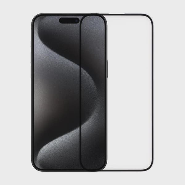 Screen Protector Tempered Glass iPhone 15 Pro - Black (eco)