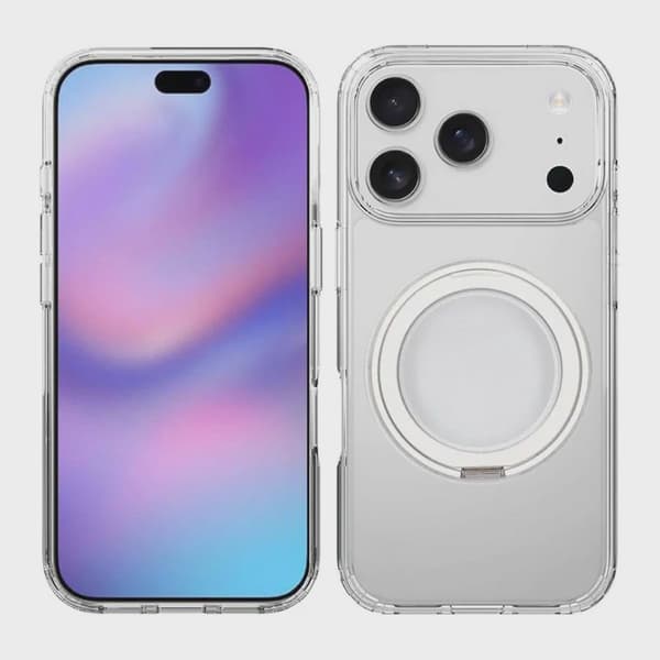 Mobile Case Rotating Magnetic Stand for iPhone 17 Pro - Transparent