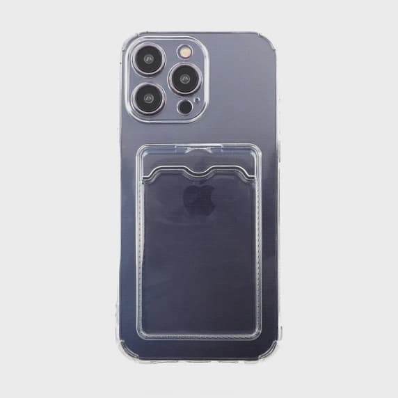 Transparent Phone Case with Card Holder for iPhone 14 Pro