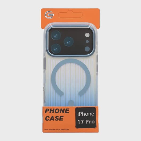 Corrugated MagSafe Case for iPhone 17 Pro - Gradient Blue