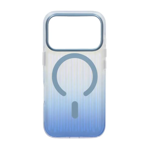 Corrugated Gradient Magnetic Case For iPhone 17 Pro Max Blue