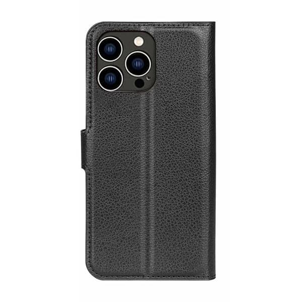 iPhone 15 Pro Max Wallet Case with Stand - Black
