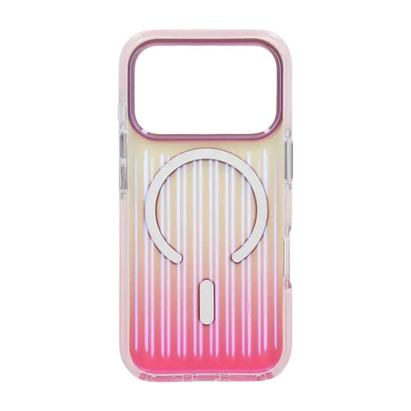 Corrugated Gradient Magnetic Case For iPhone 17 Pro Max Pink