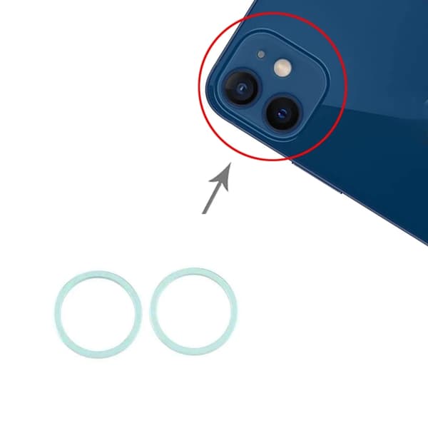 iPhone 12 Mini Linsskydd med Metallram - Grön (2-pack)