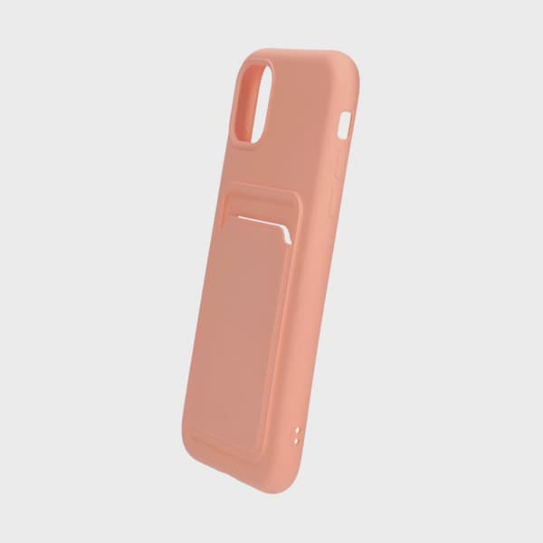 Silicone Mobile Case with Card Holder for iPhone 11 - Pink