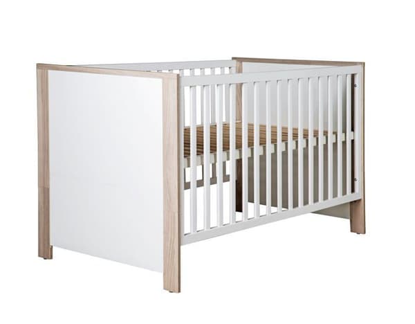 "Lit Bébé Olaf 70x140 cm - ROBA - Transformabel i junior-säng - Förvaringslåda - Vit trä / Träeffekt"