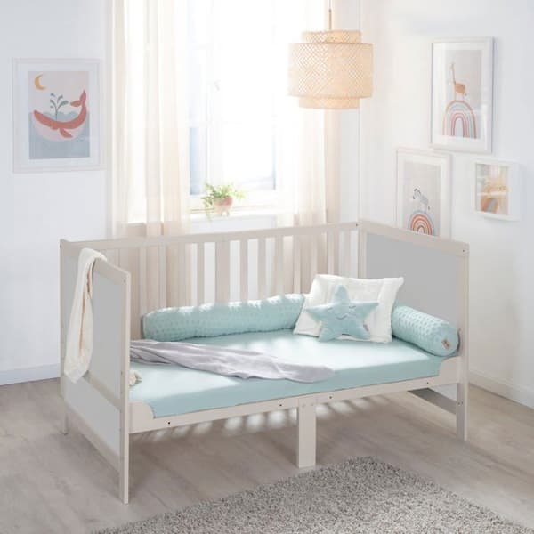 Lit Bebis Evolution 70 x 140 ROBA Easy Sleep - Inkluderade Transformationshörn - Trä / Grå