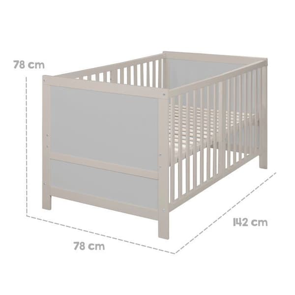 Lit Bebis Evolution 70 x 140 ROBA Easy Sleep - Inkluderade Transformationshörn - Trä / Grå