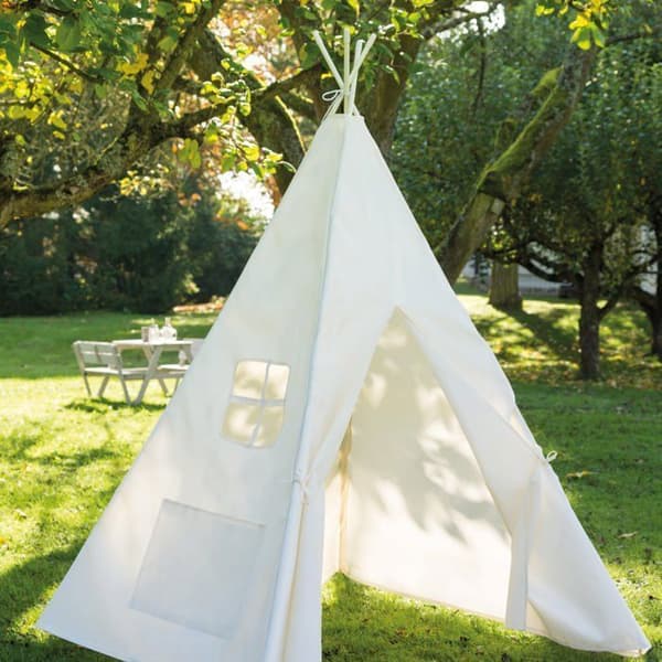 ROBA indiskt tält för barn - Slitstark canvas tipi - Beige canvas - Från 3 år