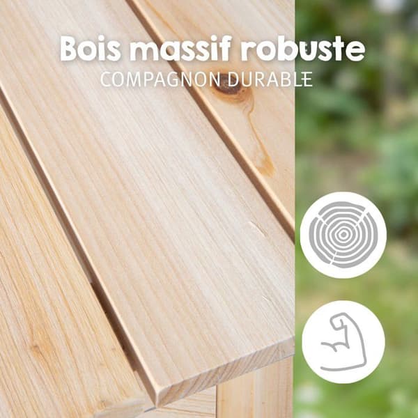 Barnpicknickbord - ROBA - Picknick för 4 - Massivt trä - 4 platser - Väderbeständig