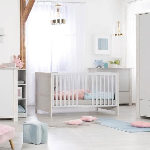Lit Bébé Evolve ROBA Mila - Höj- och sänkbart - 70x140 cm - Grå Naturlig