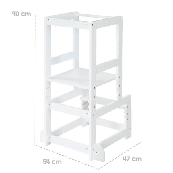 ROBA Learning Tower - Safe Step Pall för barn - Idealisk som kökshjälp - Stöder upp till 80 kg - Vit