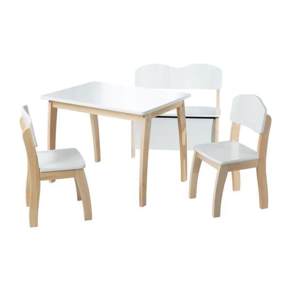 ROBA Barnstol - Vitlackerat trä - Sitthöjd 31,5 cm - Modern och svängd design