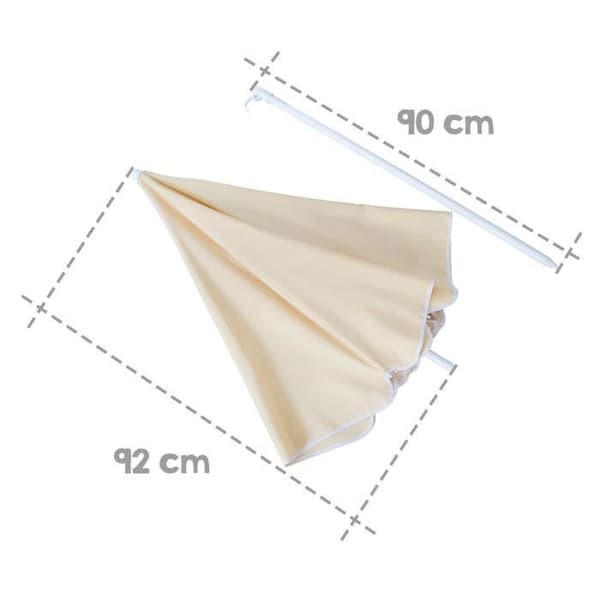 Parasol - ROBA - 152 cm - Beige - Metall - Fällbar - Manuell