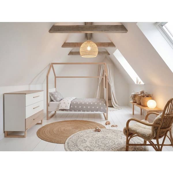 ROBA Lit Cabane 'Noah' 70 x 140 cm – Evolutiv – Vit / Ek Tristan
