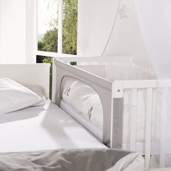 ROBA Lit Cododo Complet "Fox et Bunny" 60x120 cm med 4 hjul med bromsar - Vit