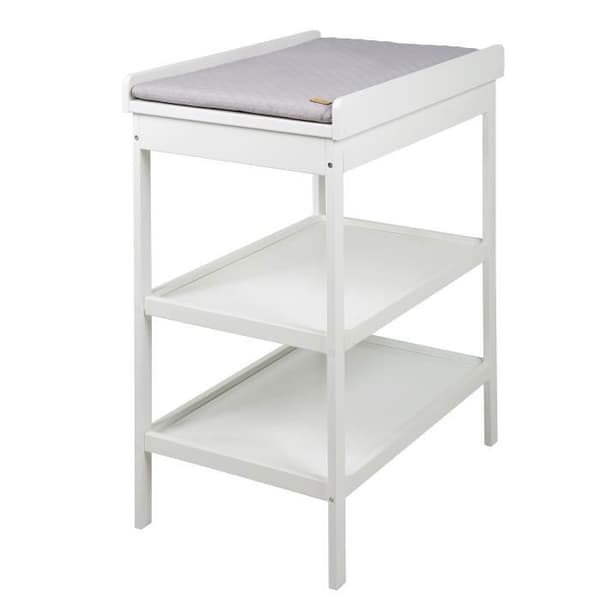 Bebisrum ROBA Stil - Cododo-säng 60x120 + Skötbord - Vit/Silvergrå - Höjdjusterbar