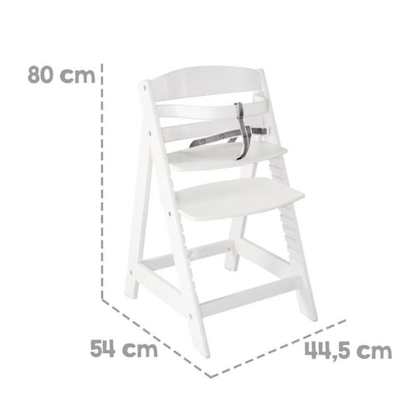ROBA Evoluerande Vit Hög Stol "Sit Up III" + Grå Sitsänkare "Adam och Eule"