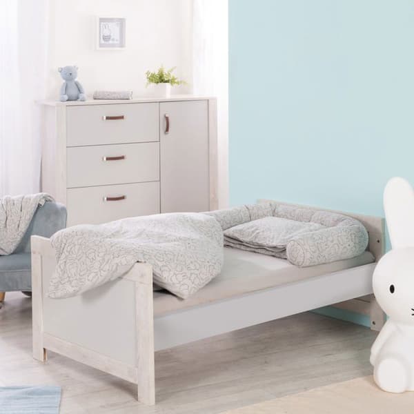 Lit Bébé Evolve ROBA Mila - Höj- och sänkbart - 70x140 cm - Grå Naturlig