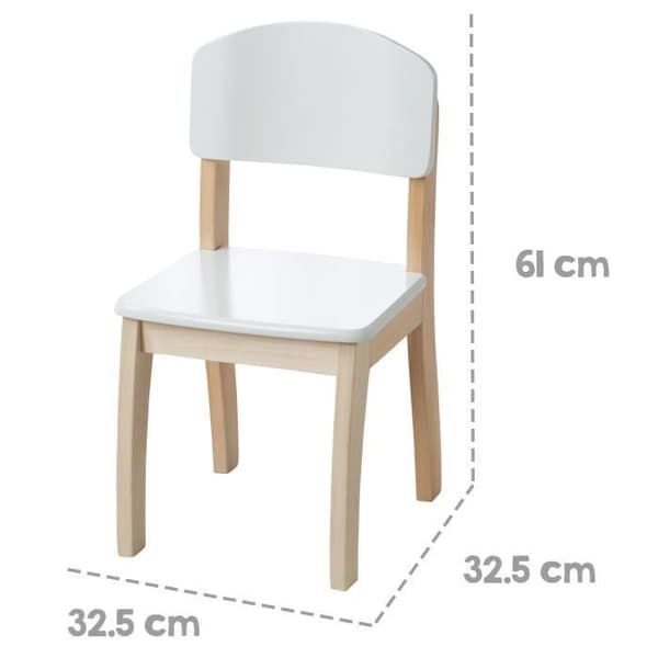 ROBA Barnstol - Vitlackerat trä - Sitthöjd 31,5 cm - Modern och svängd design