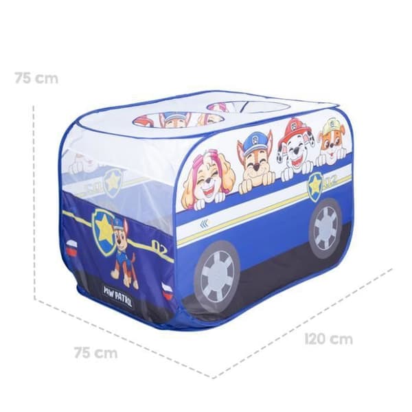 Pop Up Spel Tent - Paw Patrol - Bil Form - Fällfunktion - Blå - Vit