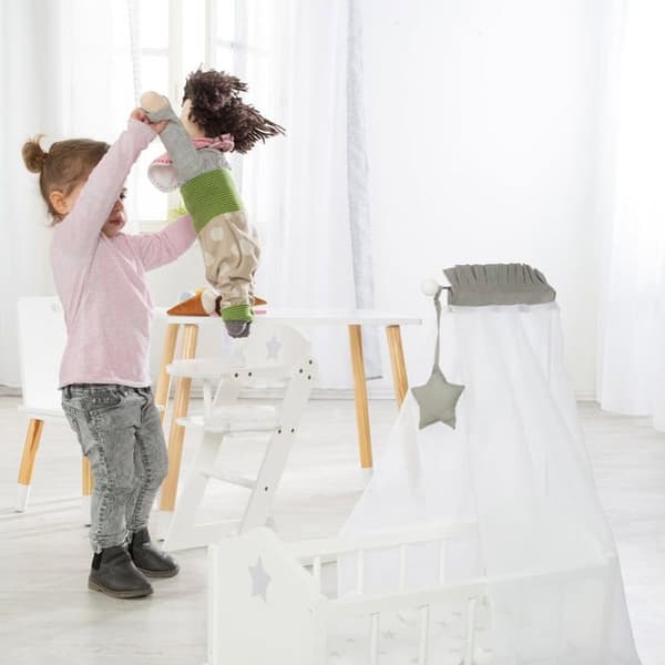 Barnstol för Stella trädocka - ROBA - Stella Model - Stjärnmönster - Vit / Grå