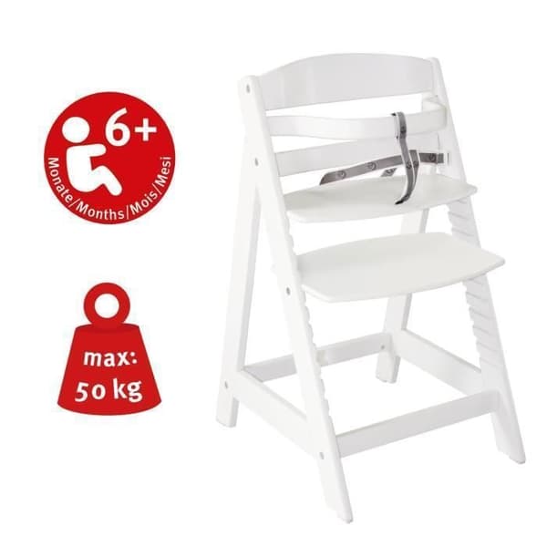 ROBA Evoluerande Vit Hög Stol "Sit Up III" + Grå Sitsänkare "Adam och Eule"