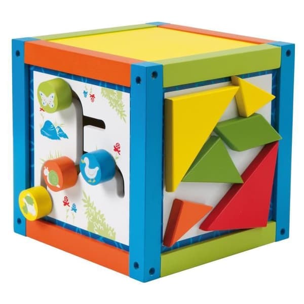 ROBA Wooden Labyrint Activity Cube - 16 x 16 x 29 cm