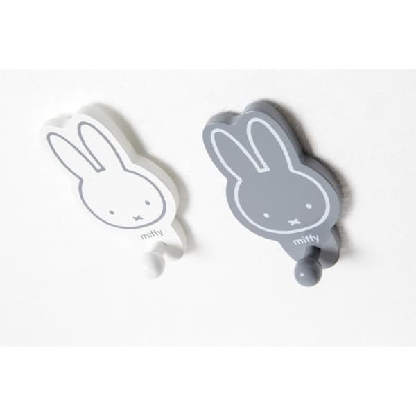 ROBA Babyrockkrok - 2 "miffy®" kaninväggkrokar - Grå/Vit