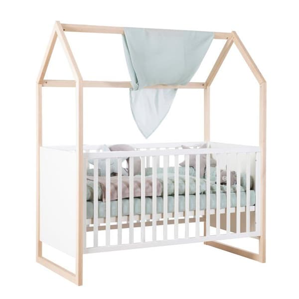 ROBA Lit Cabane 'Noah' 70 x 140 cm – Evolutiv – Vit / Ek Tristan