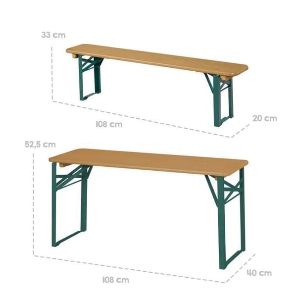 Barnbord för barn - Roba - Fällbart - Massivt trä - 4 platser - Brun