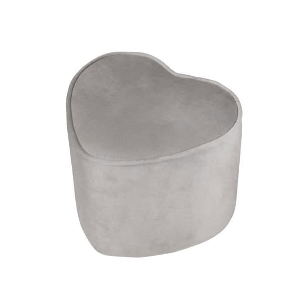 ROBA Barnpuff "Lil Sofa" Bekväm sammet - Hjärtform - Grå