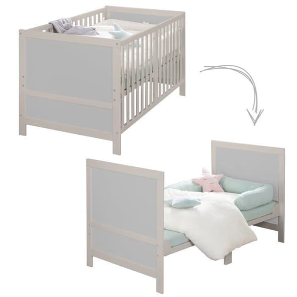 Lit Bebis Evolution 70 x 140 ROBA Easy Sleep - Inkluderade Transformationshörn - Trä / Grå