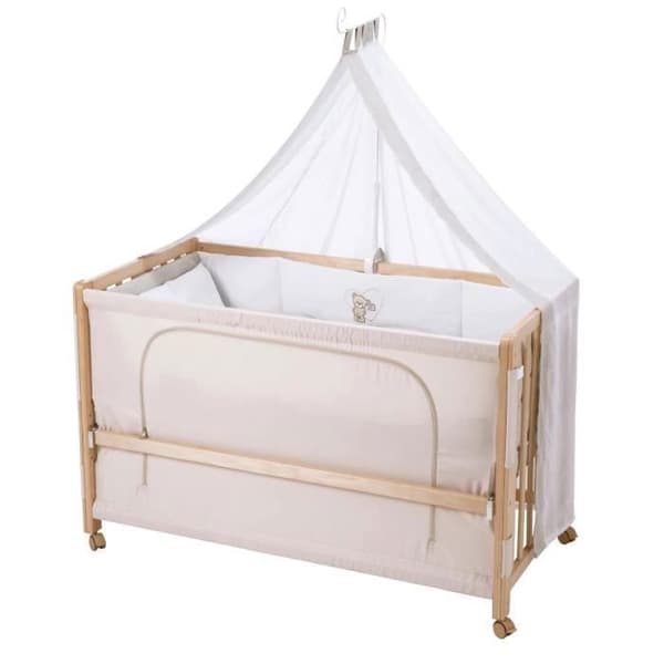 ROBA Lit Cododo Complet "Liebhabar" 60x120 cm med 4 bromsvagnar - Naturlig