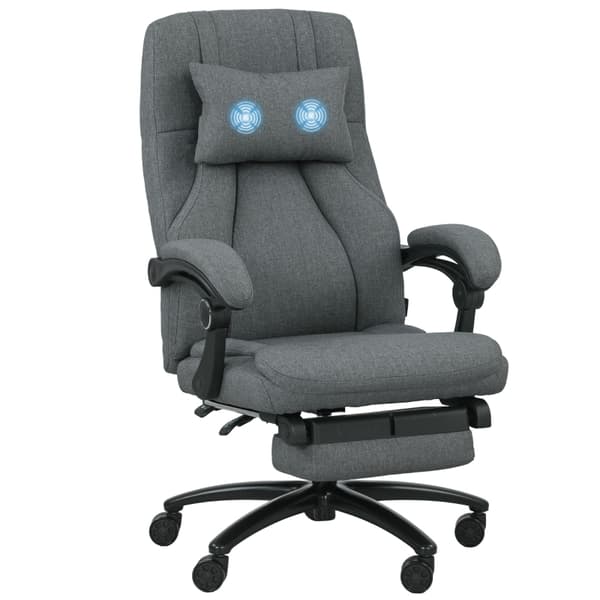 Massagekontorsstol, USB-gränssnitt, svängbara hjul, mörkgrå