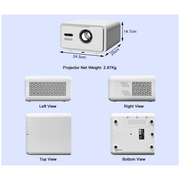 Flixtone D9W Mini Projektor, 1080P, Android 14.0