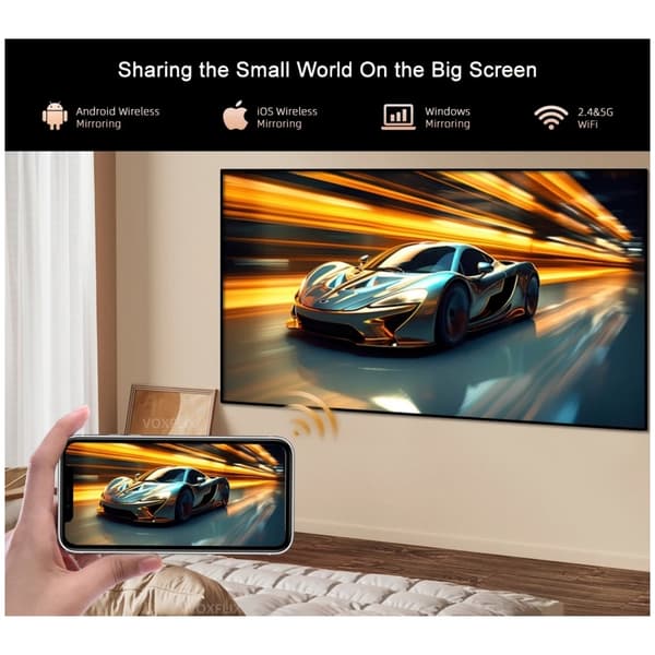 Voxflix VF71 Projektor, 1920x1080P, Android 11