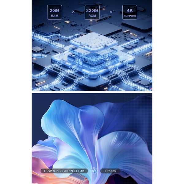 Flixtone D9W Miniprojektor, 1080P, Android 14.0