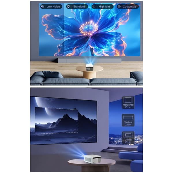 Flixtone D9W Miniprojektor, 1080P, Android 14.0