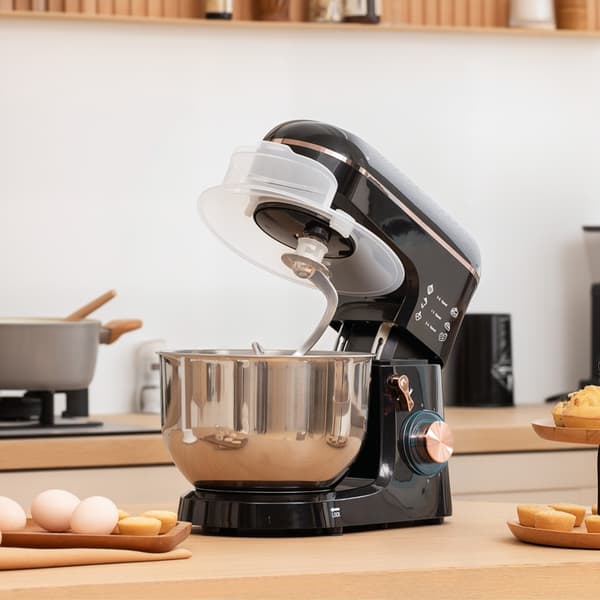 Røremaskine, foodprocessor, mixer, 6 hastigheder, 5,5L skål i rustfrit stål, sort