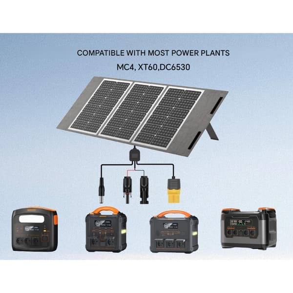 100 Watt bærbart solpanel til camping og bærbar strømstation, 100W solpanel til solgenerator udendørs camping have