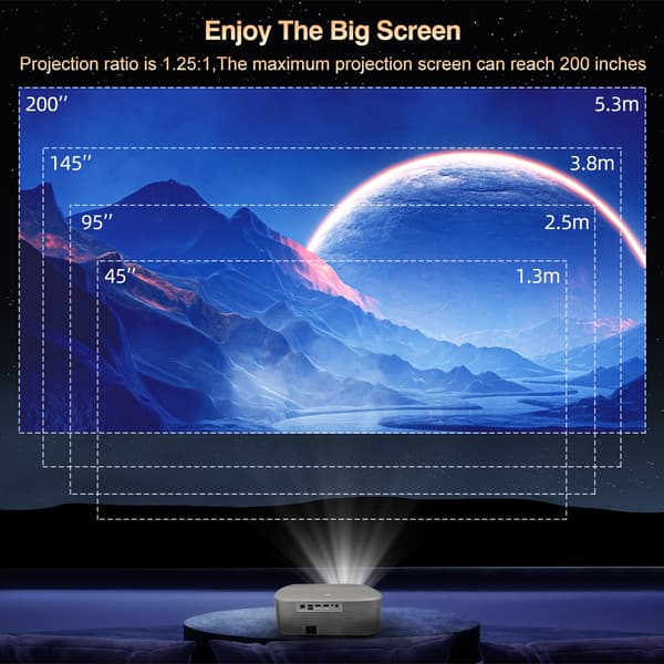 Everycom HQ10W Projektor, Android 12.0 OS, 2GB RAM + 64GB ROM