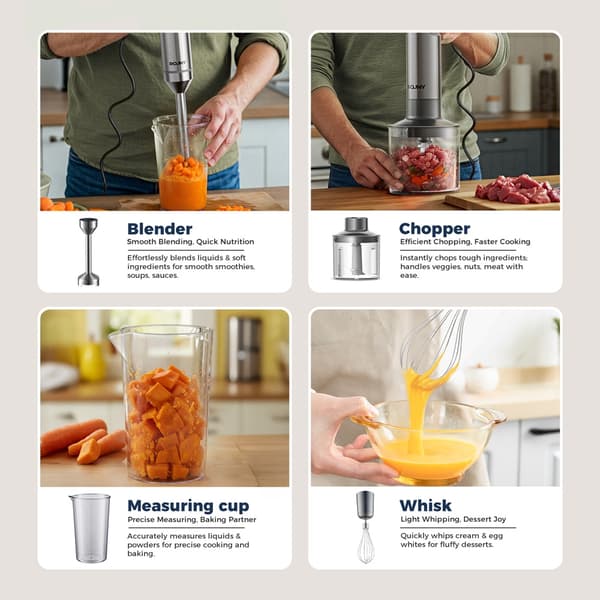 Håndholdt mixer, blender, 1000W, 304 rustfrit stål