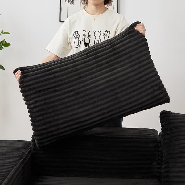 WELLTIN Manchester 2-i-1 Bäddsoffa, Modern Modulsoffa med Flexibel Konfiguration, Bäddsoffa med Två Kuddar för Vardagsrum