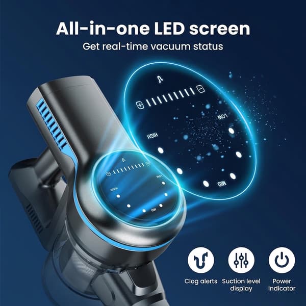 S7P Blå Trådløs Støvsuger med LED-display og Blød Rullebørste
