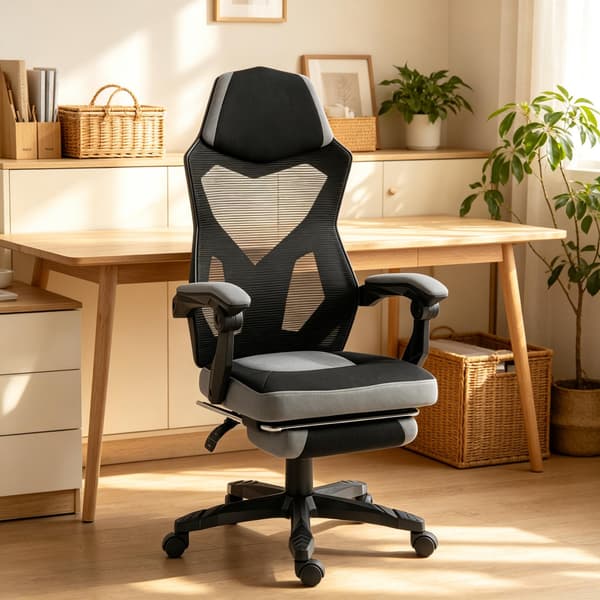 Ergonomisk gamingstol, højrygget drejelig kontorstol, computerstol (kun med computerstol)