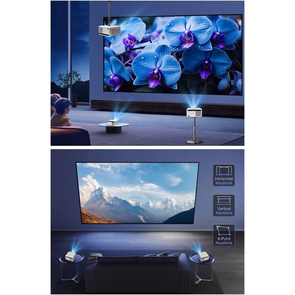 Flixtone D9W Miniprojektor, 1080P, Android 14.0