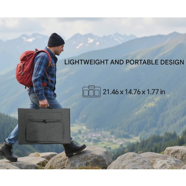 100 Watt bærbart solpanel til camping og bærbar strømstation, 100W solpanel til solgenerator udendørs camping have