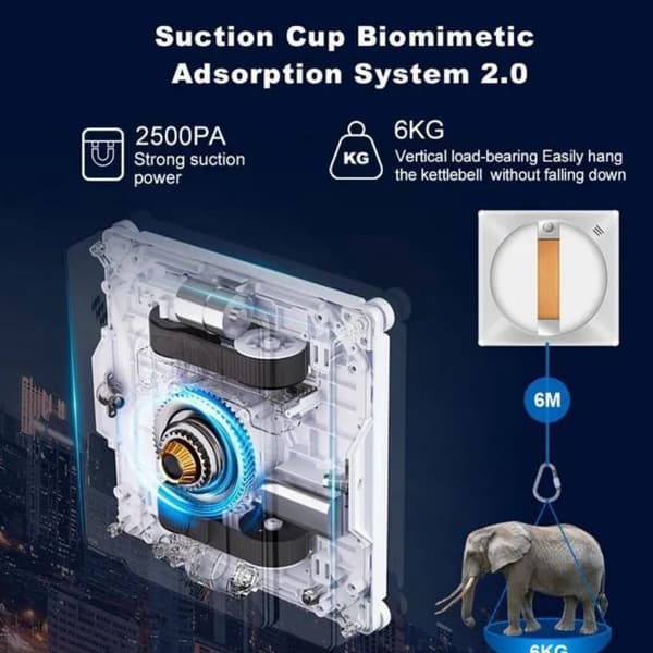 LIECTROUX Fönsterputsrobot - YW710 - Dubbel spray - Röstassistent - Hastighet 3,5 min